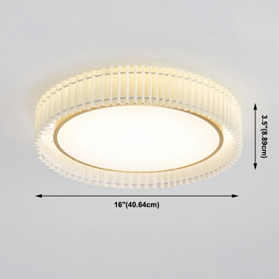 Farbic Drum Led Flush Mount Ceiling Lights Modern Nordic Third Gear Close to Ceiling Lamp for Bedroom