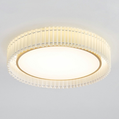 Farbic Drum Led Flush Mount Ceiling Lights Modern Nordic Third Gear Close to Ceiling Lamp for Bedroom