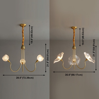 Glass Modern Chandelier Lighting Simplicity Suspension Pendant Light for Bedroom