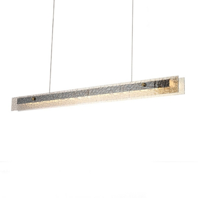 Linear Glass Pendant Lighting Fixtures Modern Minimalism Island Ceiling Light for Dinning Room