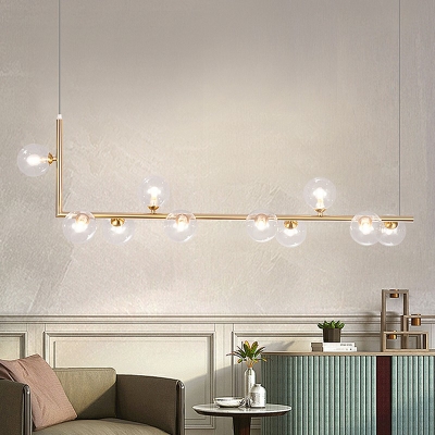 Modern Style Globe Island Lamps Metal 6-Lights Island Lighting Ideas in Gold