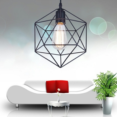 Simple Drop Pendant Black Color Hanging Lamp Kit for Living Room