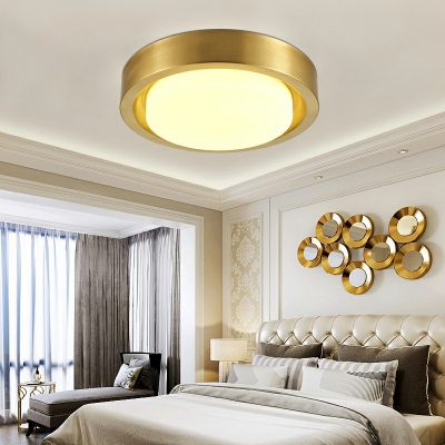 1-Light Flush Mount Lights Traditional Style Round Shape Metal Warm Light Ceiling Mounted Fixture