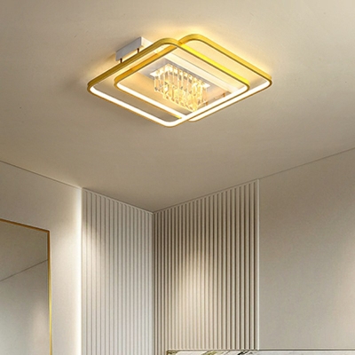 3-Light Flush Mount Light Minimalism Style Round Shape Metal Ceiling Mounted Fixture