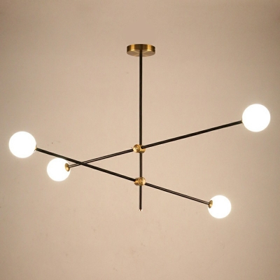 4-Light Ceiling Pendant Light Contemporary Style Sputnik Shape Metal Chandelier Lighting