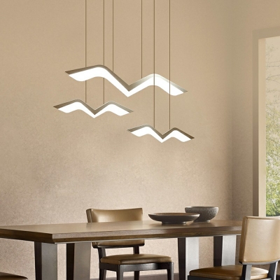 4-Light Suspension Pendant Minimalism Style Geometric Shape Metal Hanging Ceiling Lights