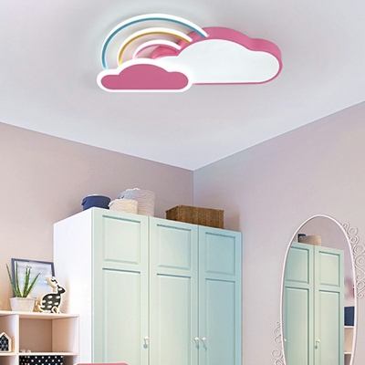 5-Light Flush Mount Light Kids Style Cloud Shape Metal Ceiling Mount Lighting