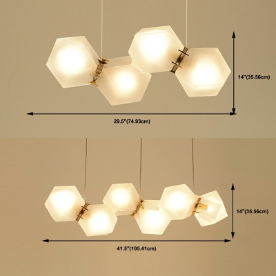 6-Light Island Pendants Modern Style Geometric Shape Metal Hanging Lamp Kit