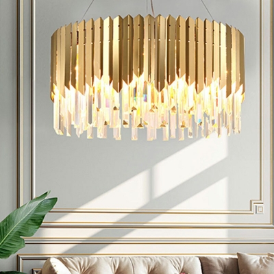 6-Light Pendant Ceiling Lights Simplicity Style Cylinder Shape Metal Chandelier Lighting