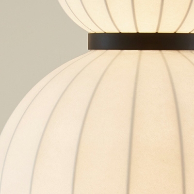 Cylinder Pendant Ceiling Lights Modern Style Silk 1-Light Pendant Light Fixture in White