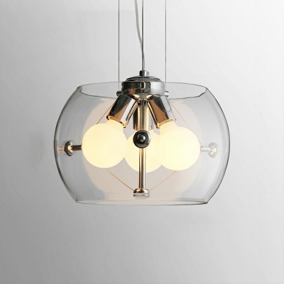 Drum Glass Chandelier Pendant Light Nordic Style Chandelier Lighting Fixture for Dinning Room