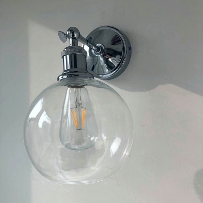 Industrial Globe Wall Mounted Light Fixture Glass Wall Sconce Lighting