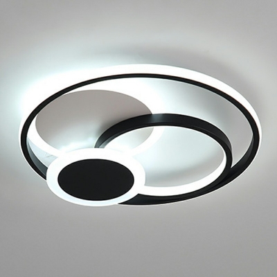 Metal Round Flush Mount Ceiling Light Contemporary LED Lighting