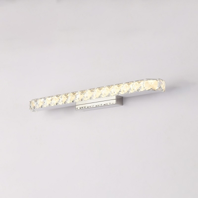 Minimalistic White Light Crystal Led Vanity Light Strip Linear Vanity Light Fixtures