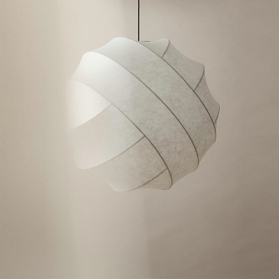 Silk Bell Down Lighting Pendant Modern Style 1-Light Hanging Ceiling Light in White