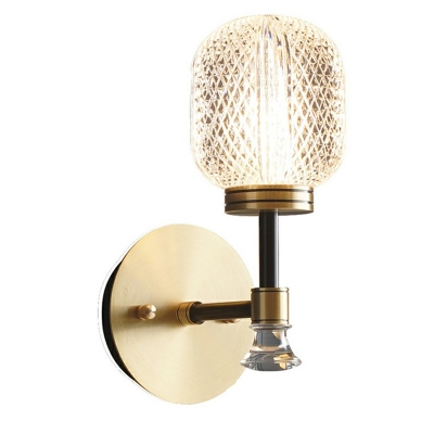 Wall Mounted Lamps Metal Gold Finish Flush Mount Wall Sconce for Living Room
