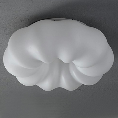 White Led Flush Mount Light Fixture Modern Child's Room Close to Ceiling Lighting