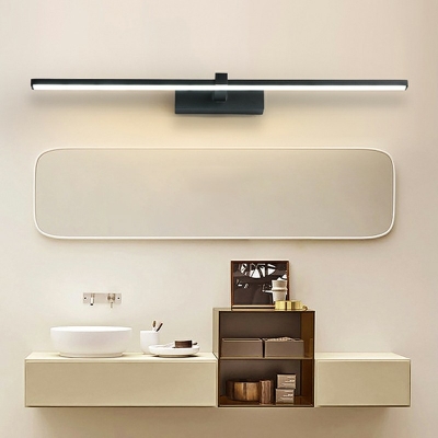 1-Light Wall Mounted Mirror Front Light Minimalistic Style Linear Shape Metal Wall Mounted Lamp