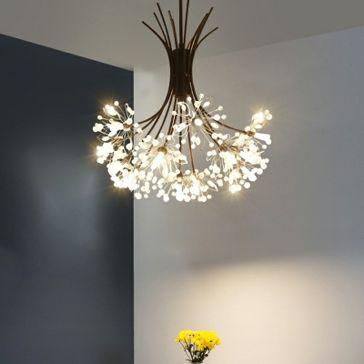13-Light Hanging Ceiling Light Contemporary Style Branch Shape Metal Suspension Pendant