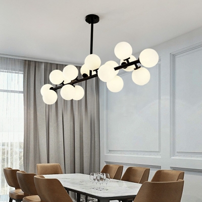 16-Light Island Lighting Modernist Style Globe Shape Metal Hanging Lamp Kit