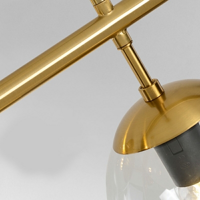 6-Light Chandelier Lighting Minimal Style Globe Shape Metal Hanging Island Lights