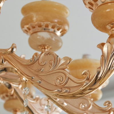 8 Lights Tapered Chandelier Light Fixtures European Style K9 Crystal Pendant Chandelier in Gold