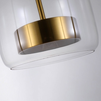 Contemporary Warm Light Dome Pendant Light Fixture Closed Glass Suspension Pendant