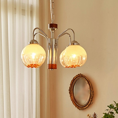 Metal and Glass Chandelier Lighting Fixtures Modern Minimalist Suspension Light for Living Room