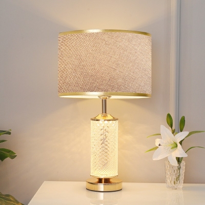 Modern 1 Light Table Lamps Fabric Lampshade Bedside Reading Lamps