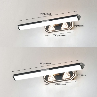 Modern Metal and Acrylic Third Gear Vanity Light Strip Linear Vanity Light Fixtures
