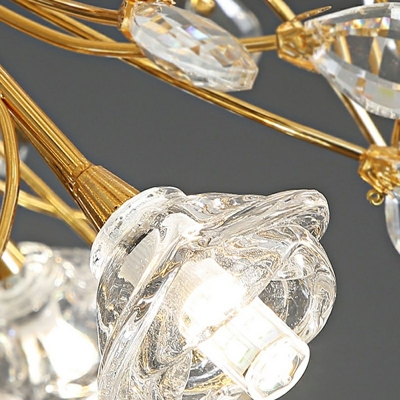 Modern Style Globe Chandelier Lights Crystal 18 Lights Chandelier Lighting in Gold