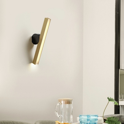 Postmodern Minimalist LED Line Wall Lamp Copper Metal Wall Light For Slepping Room