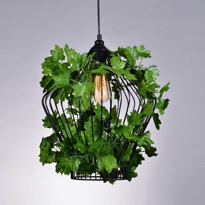 With Plants Shade Down Lighting Suspension Pendant for Dining Room