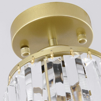 1-Light Flush Mount Lighting Traditional Style Cylinder Shape Metal Ceiling Mounted Fixture