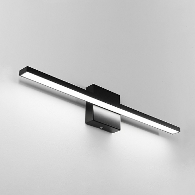 1-Light Mirror Light Fixture Minimalism Style Linear Shape Metal Wall Lighting