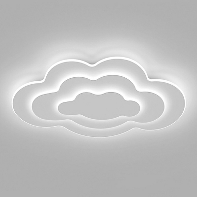 3-Light Flush Mount Lighting Kids Style Cloud Shape Metal Ceiling Mounted Fixture