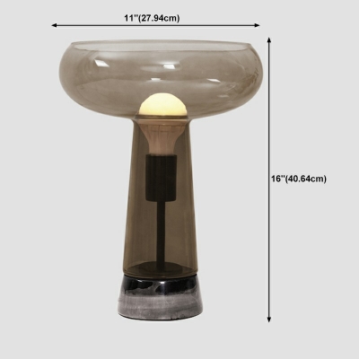 Contemporary Open-Top Night Table Lamps Metal and Glass Table Lamp for Bedroom