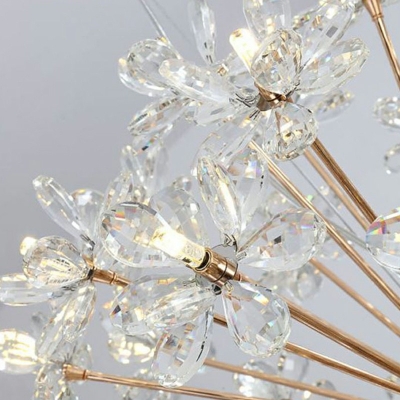 Gold Globe Chandelier Lights Modern Style Faceted Crystals 18 Lights Pendant Chandelier