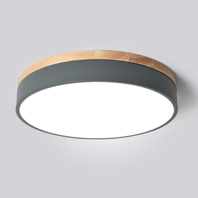 Minimalism Wood Macaron Flush Mount Ceiling Lights LED Close to Ceiling Lamp for Bedroom