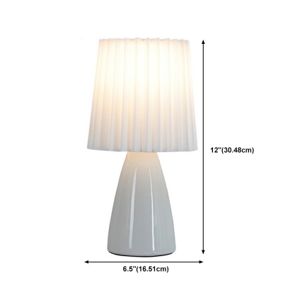 Modern Ceramic Pleated Table Lamp 1 Head Reading Light for Bedside Bedroom