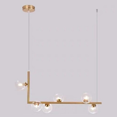 Modern Style Globe Island Lamps Metal 6-Lights Island Lighting Ideas in Gold