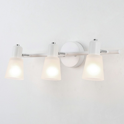 Three Lights Industrial Cup Wall Sconce Lighting Glass Vanity Light Fixtures