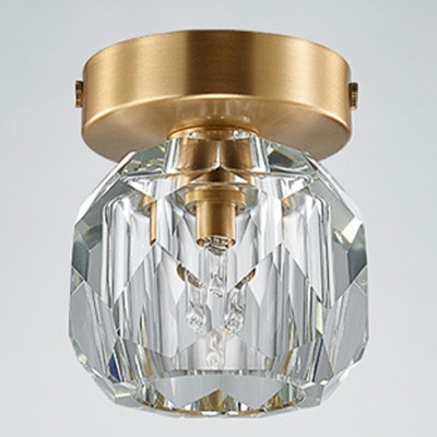 1-Light Flush Mount Lighting Contemporary Style Globe Shape Metal Ceiling Light Fixtures