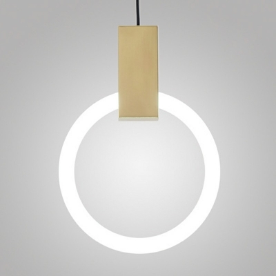 1-Light Suspension Pendant Minimalistic Style Round Shape Metal Hanging Ceiling Lights