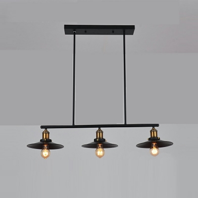 3-Light Chandelier Lights Industrial Style Cone Shape Metal Hanging Ceiling Light