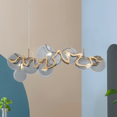 5-Light Hanging Island Lights Contemporary Style Round Shape Metal Chandelier Light