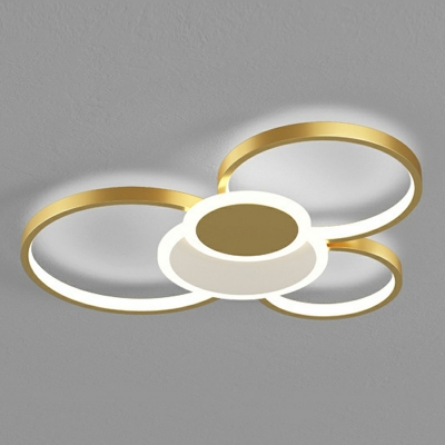 Contemporary Geometric Flush Mount Light with Acrylic Shade LED Lighting