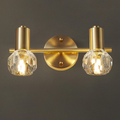 Countryside Wall Mounted Light Fixture Crystal and Metal Wall Mounted Vanity Lights