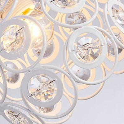 Globe Pendant Lamp Modern Style Crystal 1 Light Pendant Ceiling Lights in White