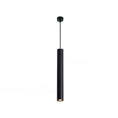 Metal Cylindrical Down Lighting Pendant Modern Style 1-Light Hanging Ceiling Light in Black